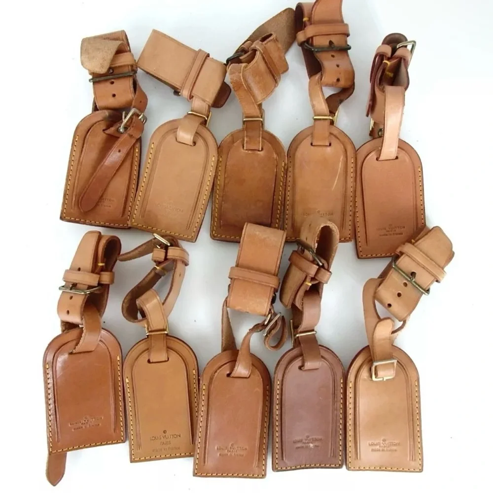Set of 10 Louis Vuitton luggage name tags leather - Picture 1 of 9